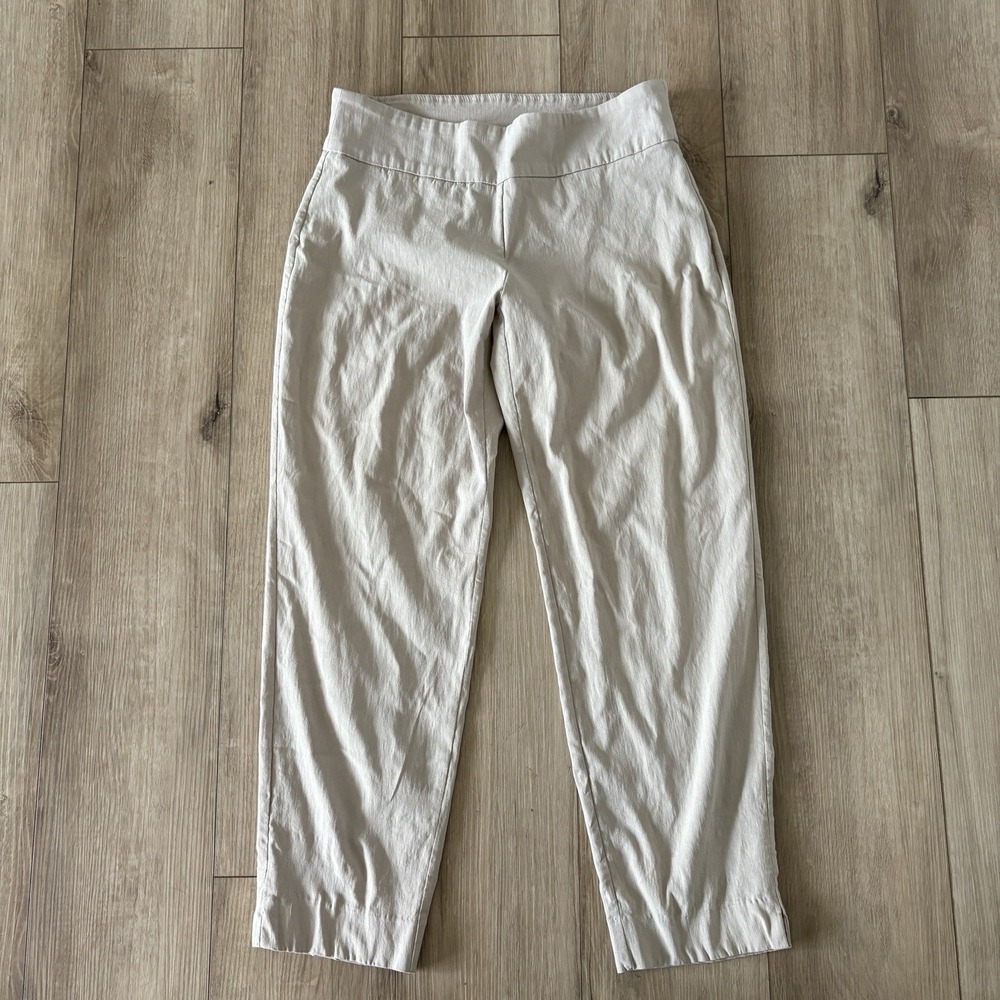 Orvis Pants Womens 8 Beige Mid Pull On Straight Leg Elastic Waist Stretch - Picture 1 of 8